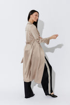 Soft Gold Metallic Trench Coat