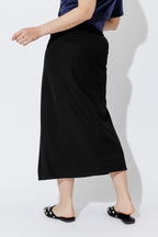 Black Drape Front Skirt