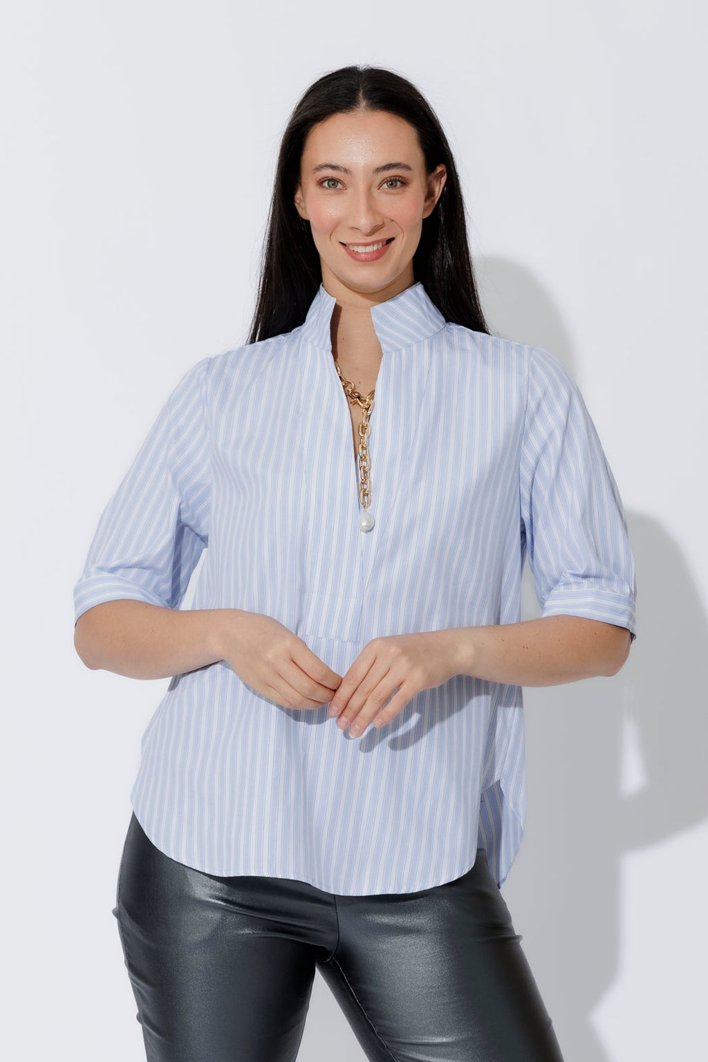 Blue/White Milan Blogger Shirt