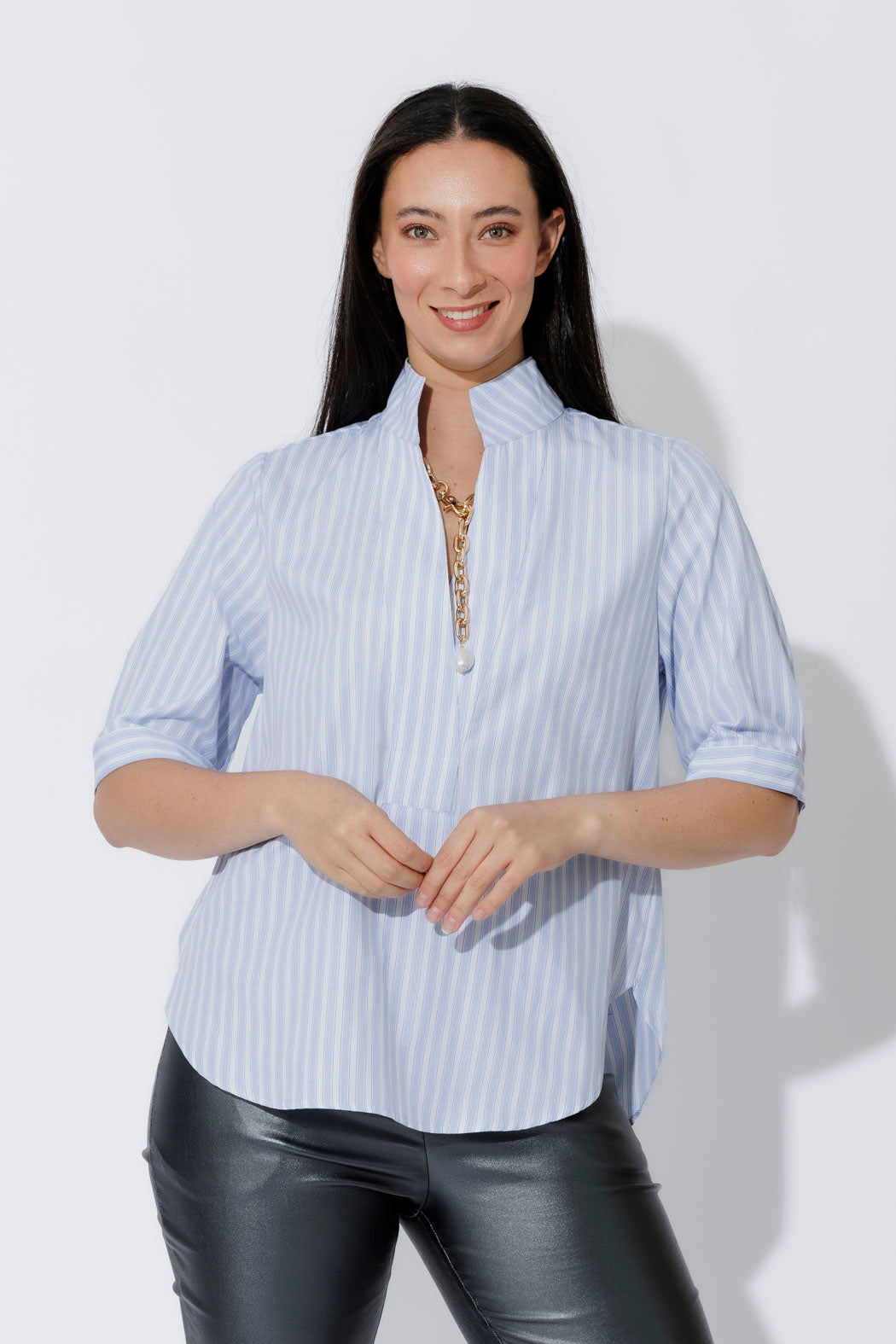 Blue/White Milan Blogger Shirt