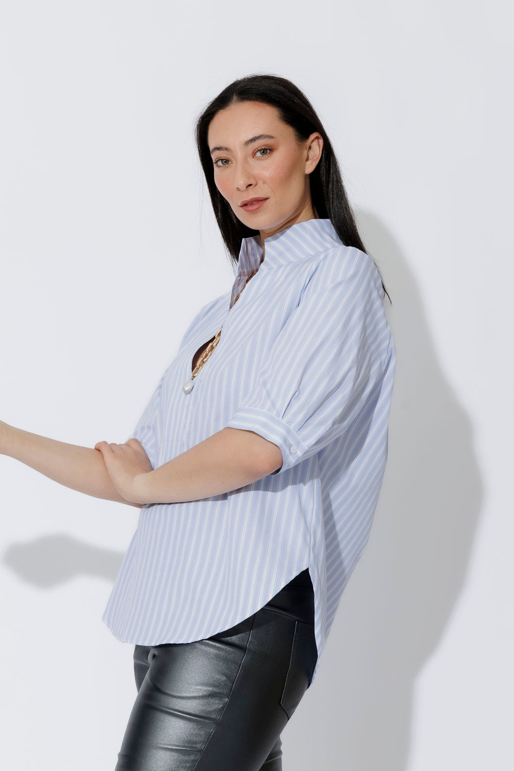 Blue/White Milan Blogger Shirt