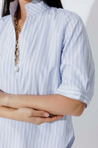 Blue/White Milan Blogger Shirt