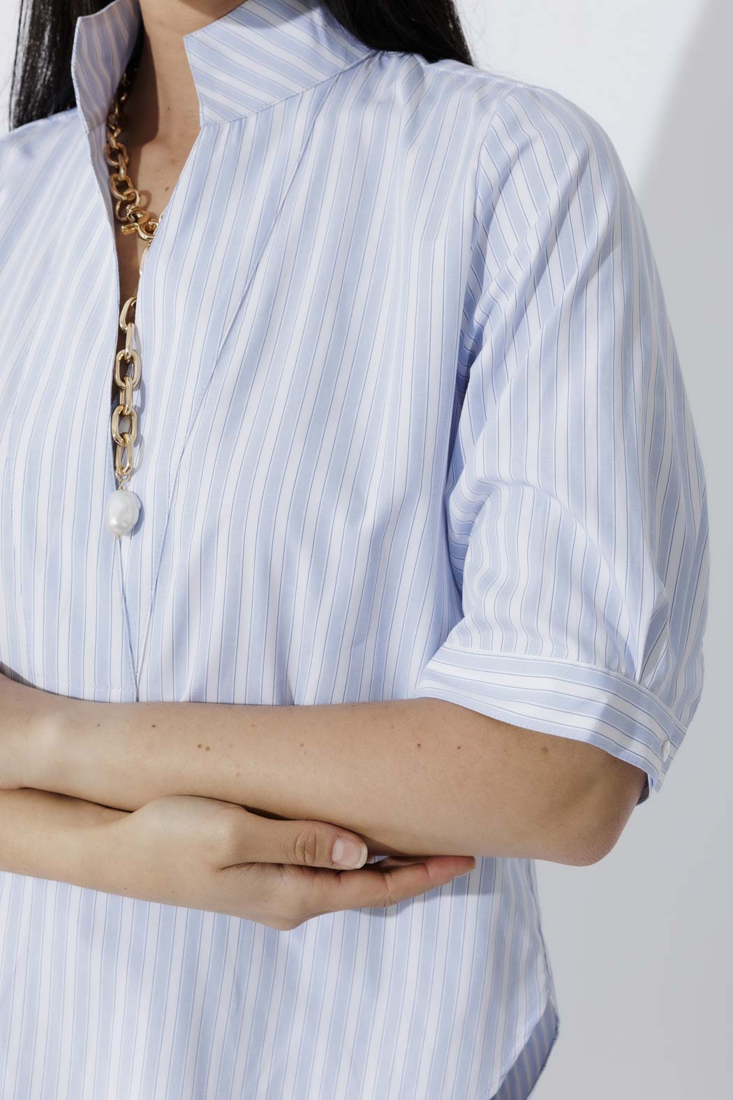 Blue/White Milan Blogger Shirt