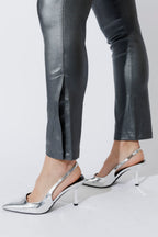 Silver Metallic Zip Pant