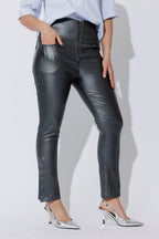 Silver Metallic Zip Pant