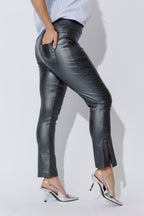 Silver Metallic Zip Pant