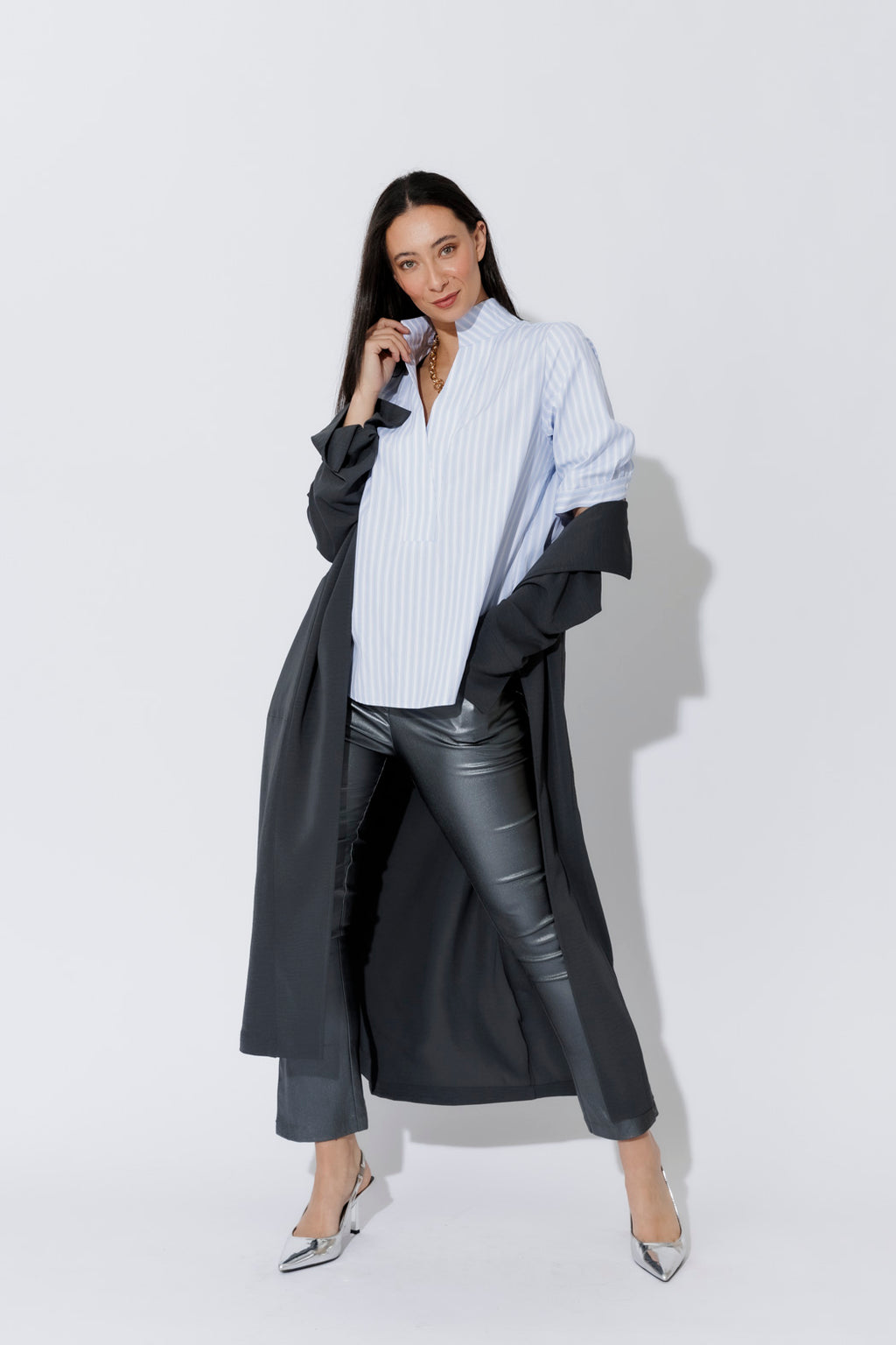 Blue/White Milan Blogger Shirt