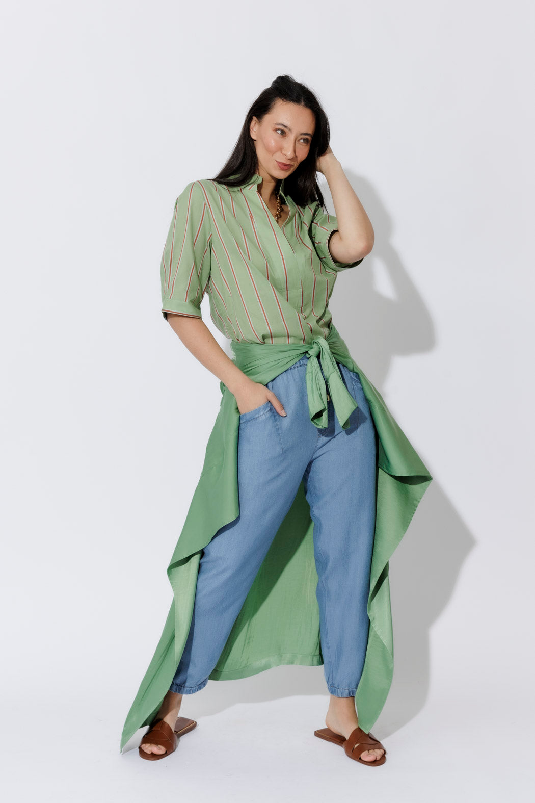 Sage Cotton Blogger Shirt