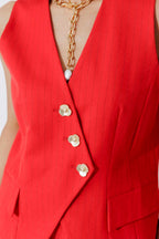 Red Pinstripe Sisca Vest