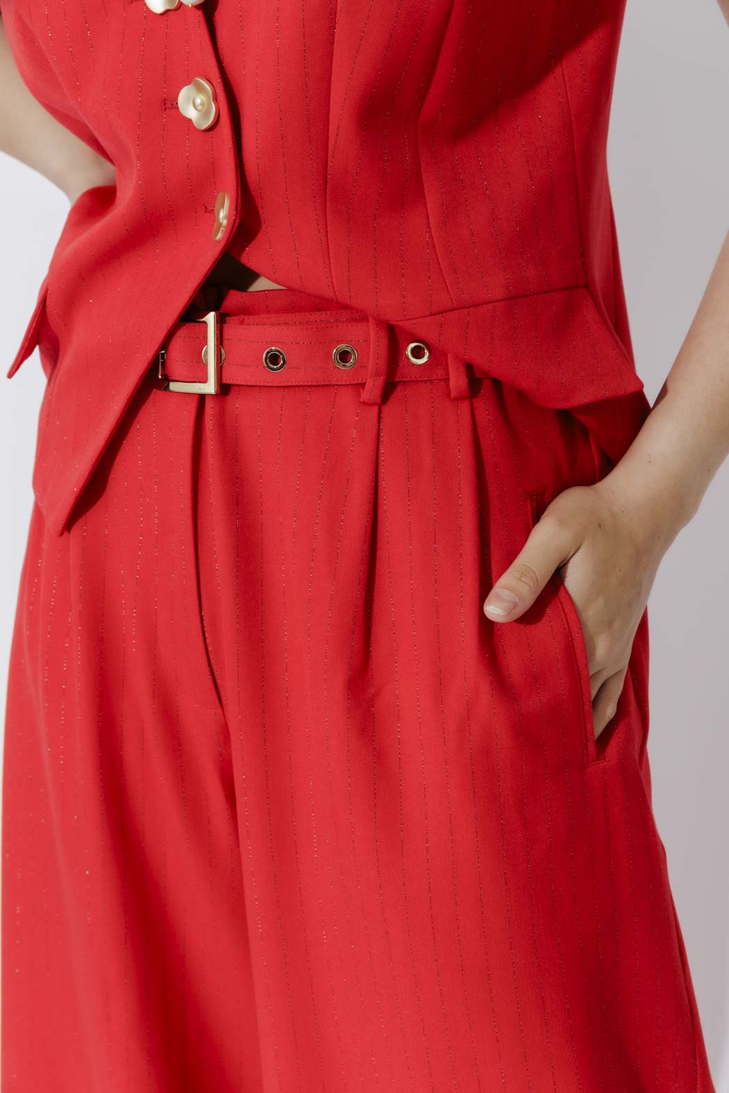 Red Pinstripe Cosmopolitan Pant