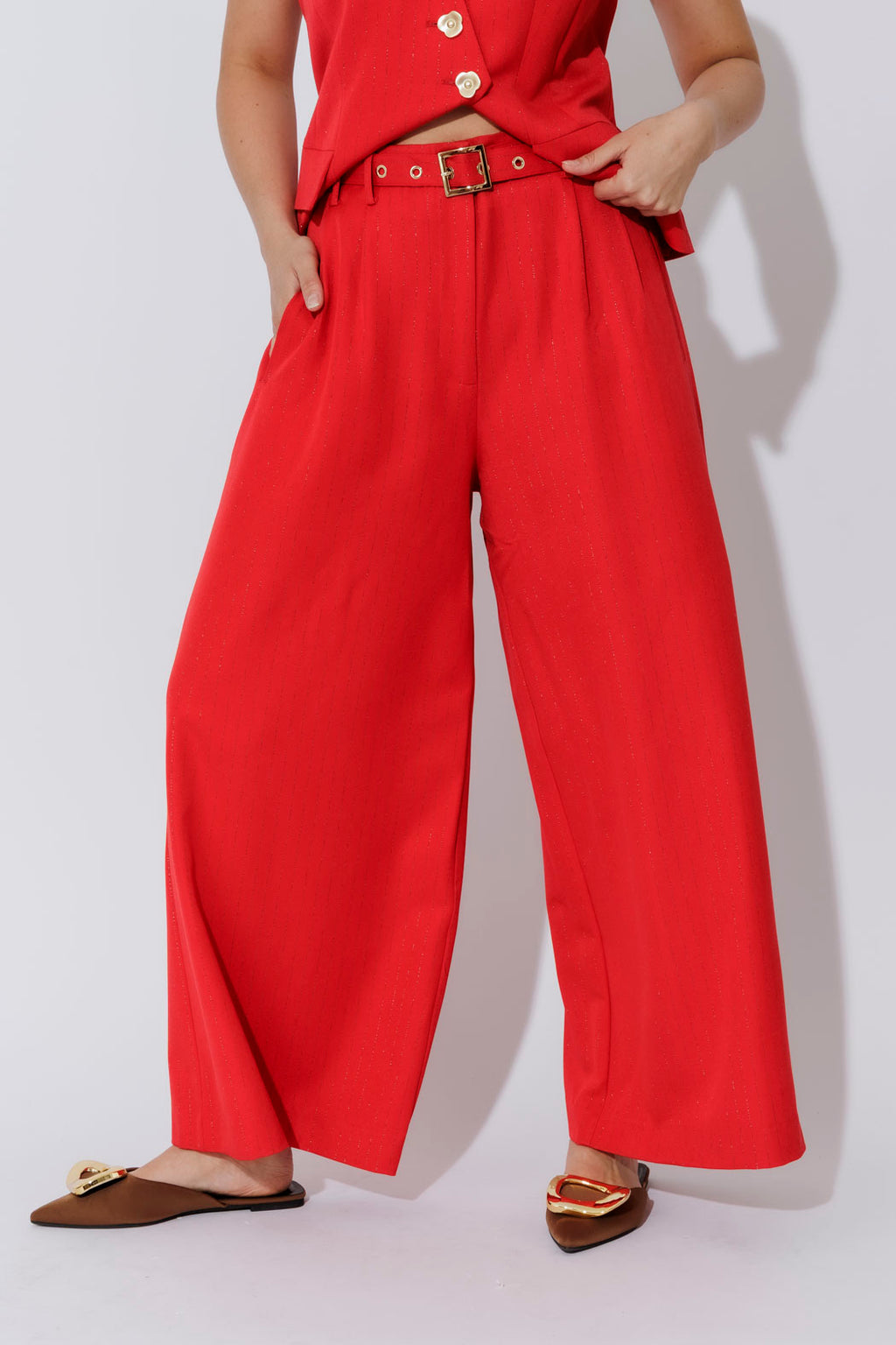 Red Pinstripe Cosmopolitan Pant