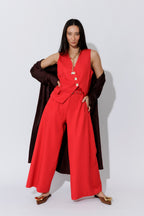 Red Pinstripe Cosmopolitan Pant