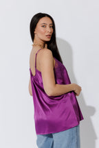 Magenta Silky Lace Cami