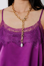 Magenta Silky Lace Cami