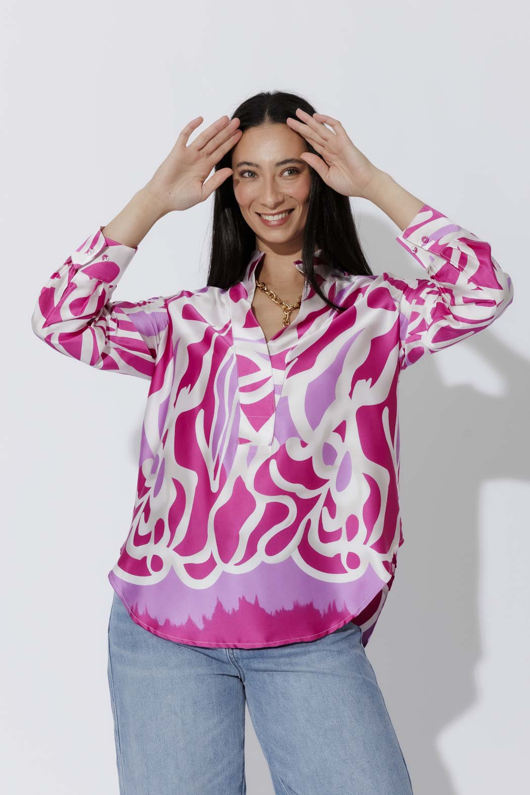 Pink/Ivory Milan Blogger Shirt