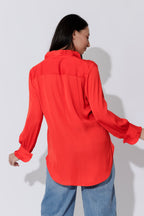 Red Silky Roma Shirt