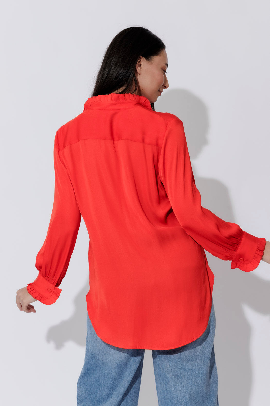 Red Silky Roma Shirt