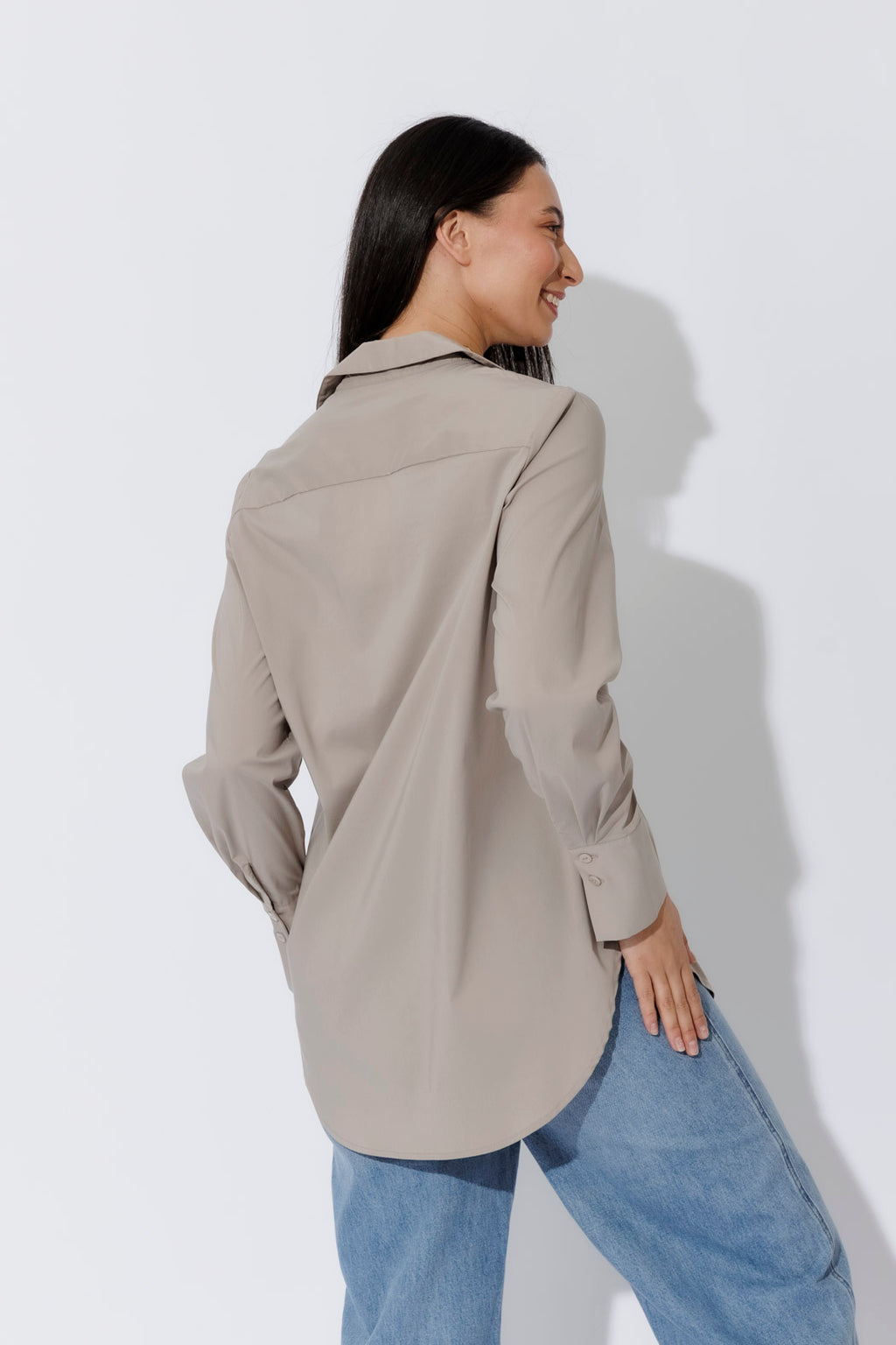 Taupe Cotton Asana Shirt