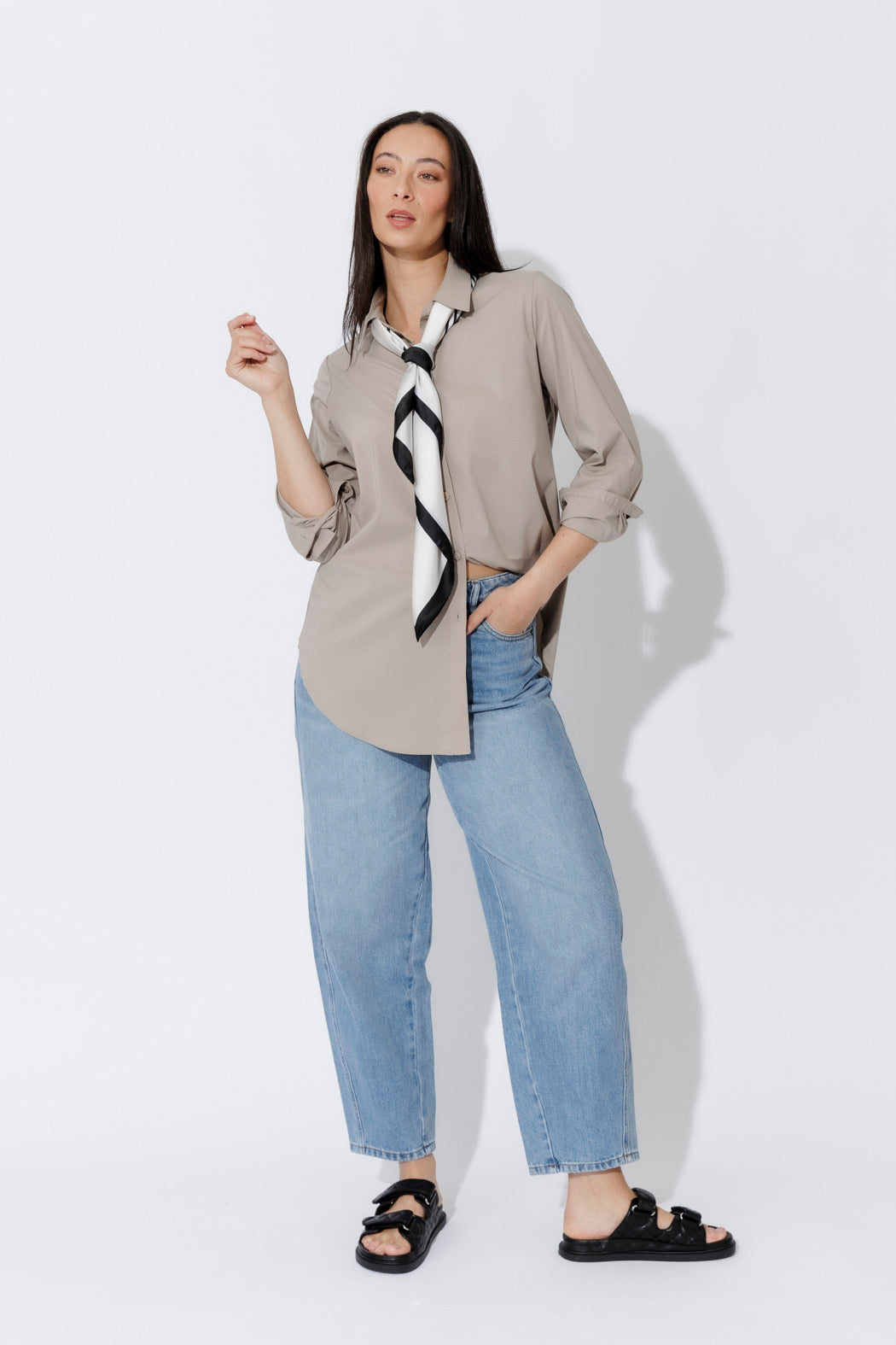 Taupe Cotton Asana Shirt
