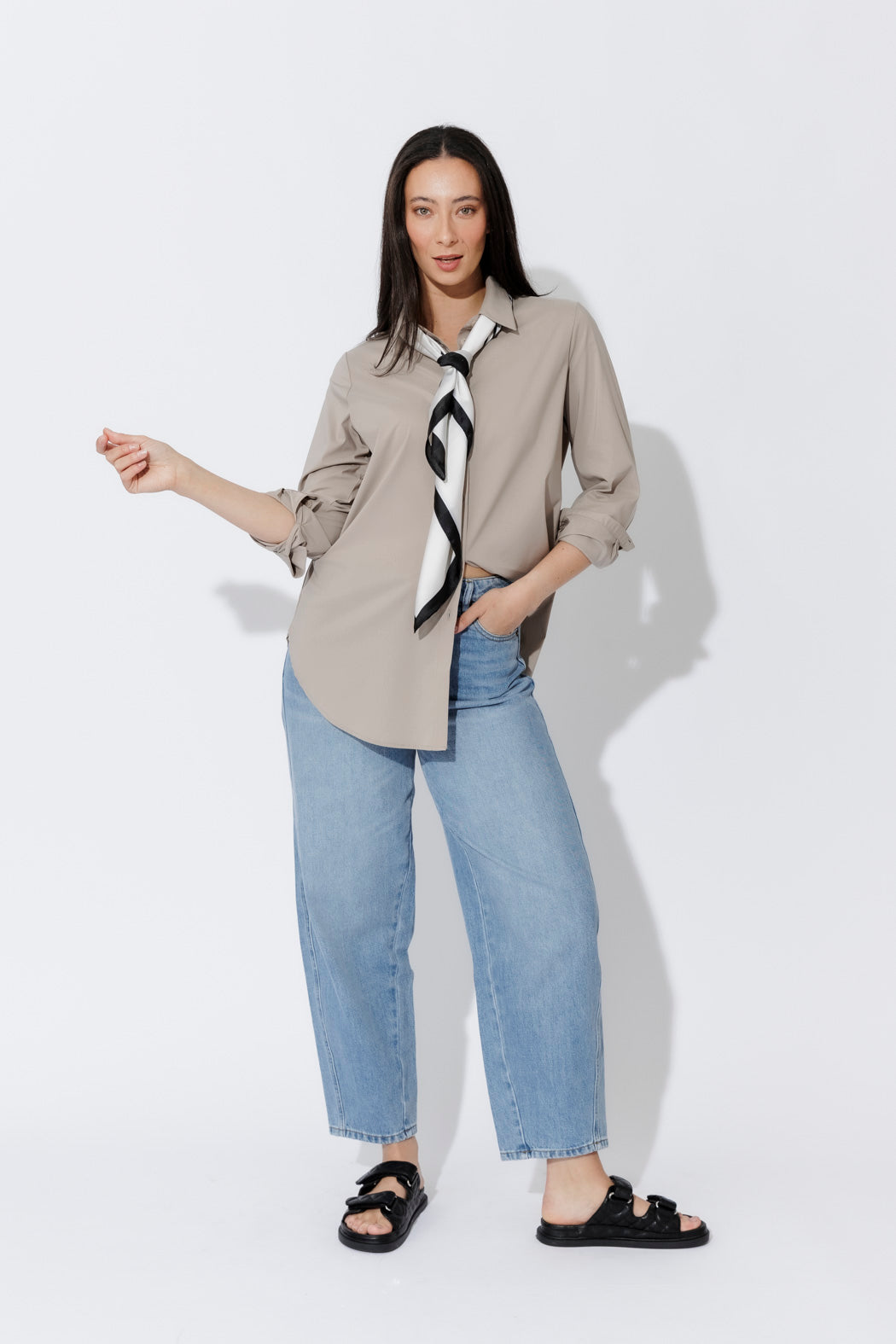 Taupe Cotton Asana Shirt