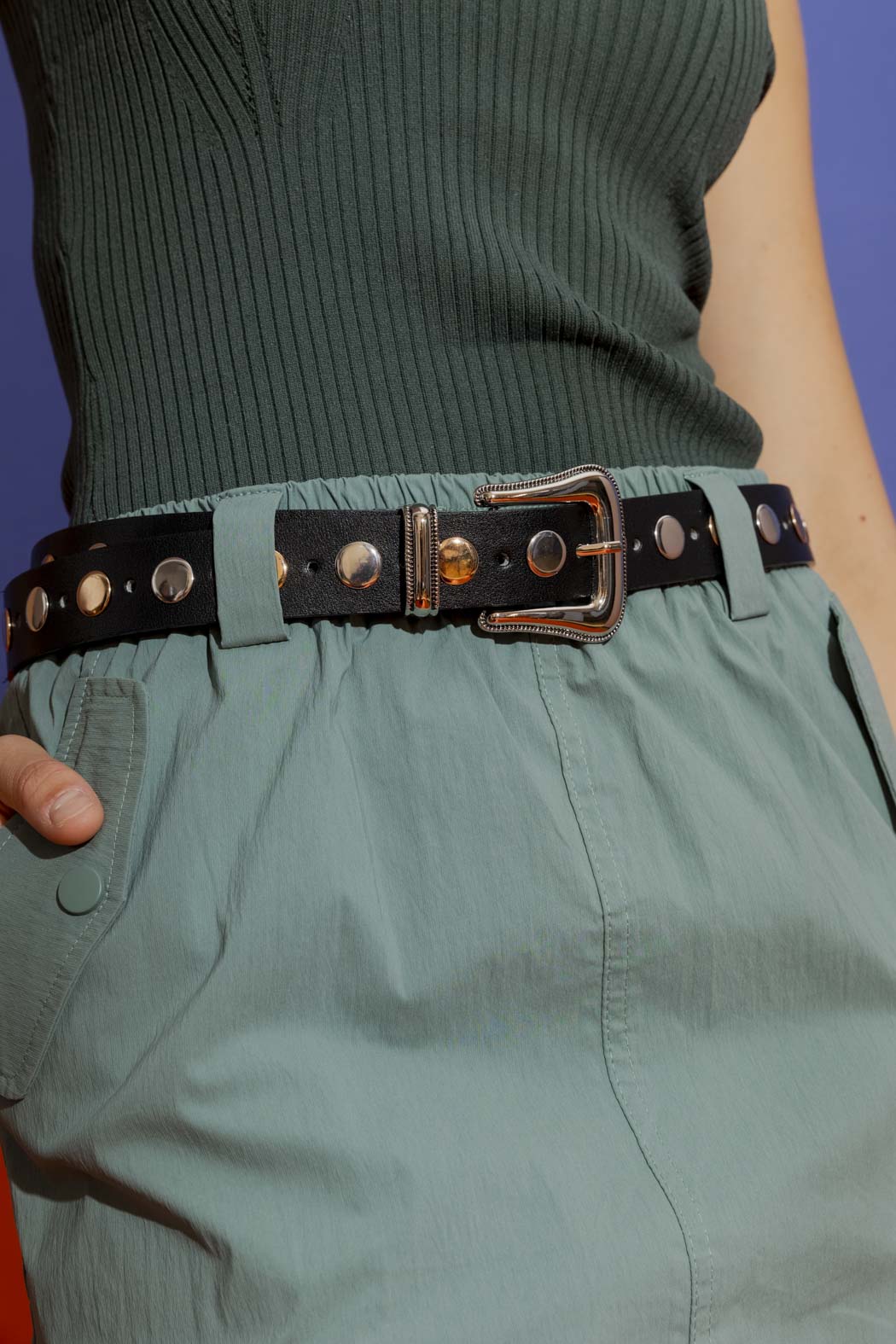 BLACK STUDDED BELT