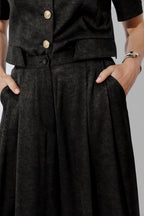 Black/Gold Wide Leg Culotte