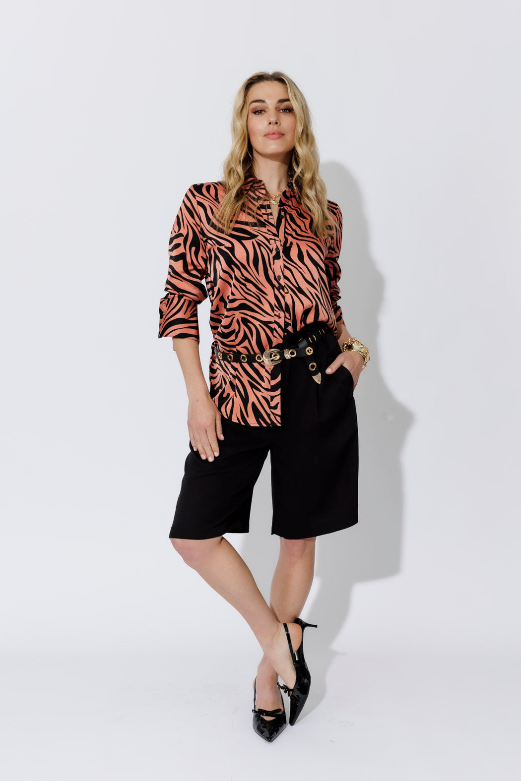 Zebra Double Button Shirt