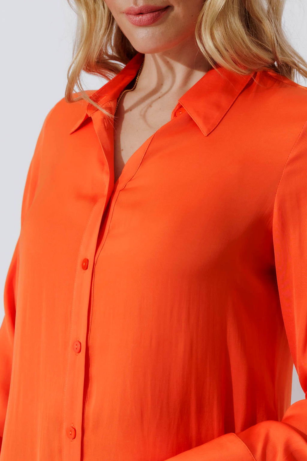 Orange Silky Asana Shirt