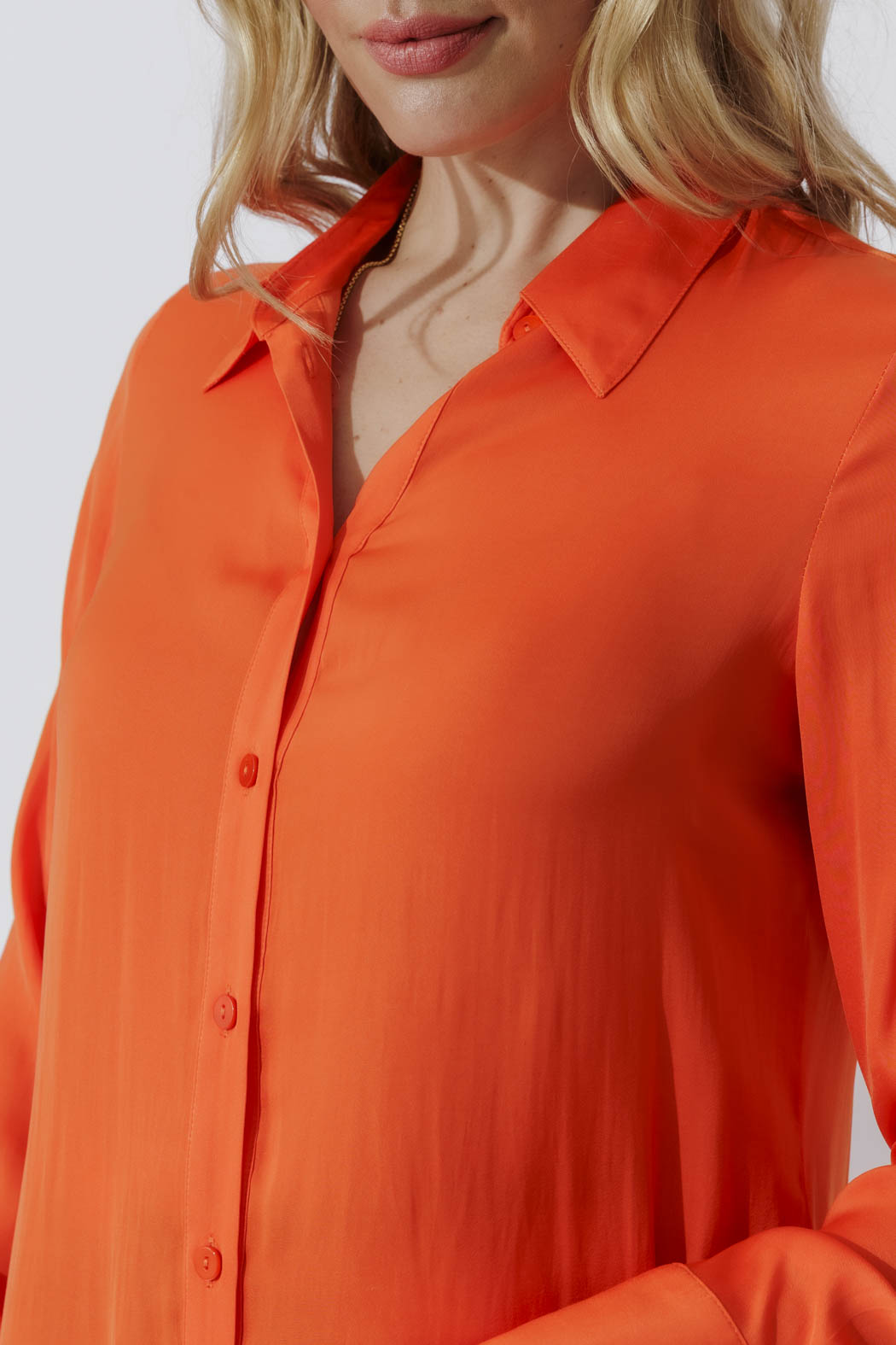 Orange Silky Asana Shirt