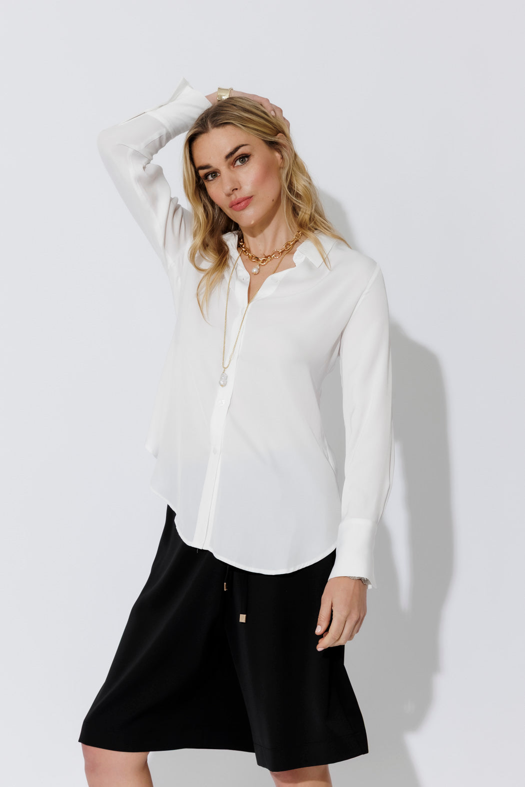 White Silky Asana Shirt