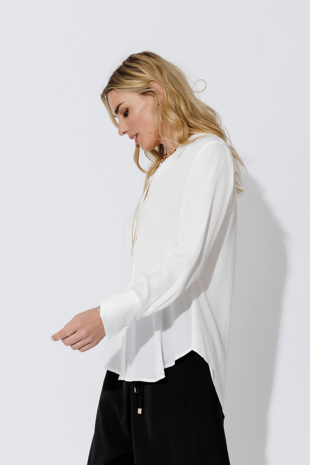 White Silky Asana Shirt