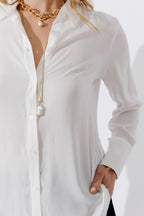 White Silky Asana Shirt