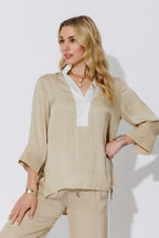 Sand Contrast Blogger Shirt