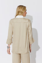 Sand Contrast Blogger Shirt