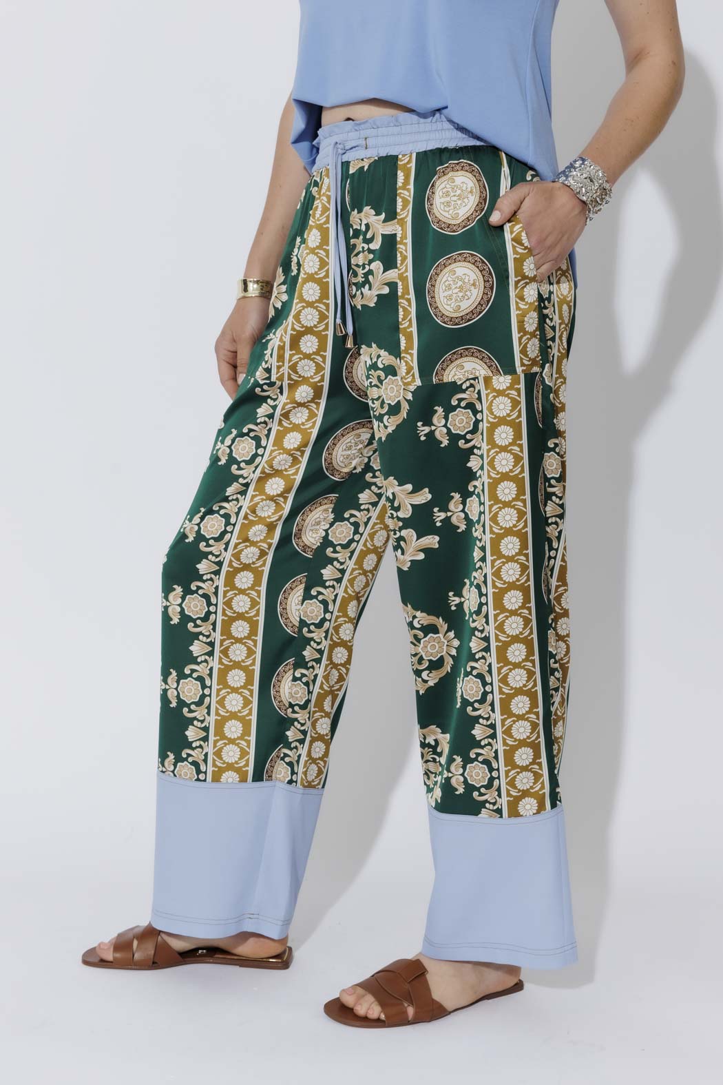 Green Contrast Pant