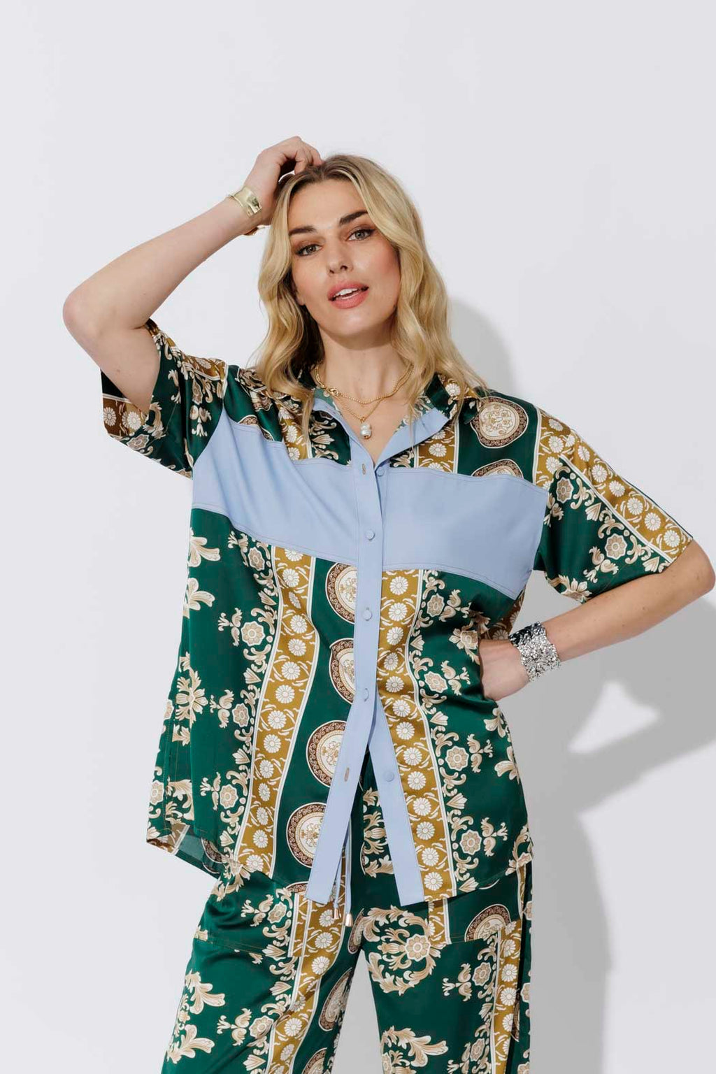 Green Contrast Shirt