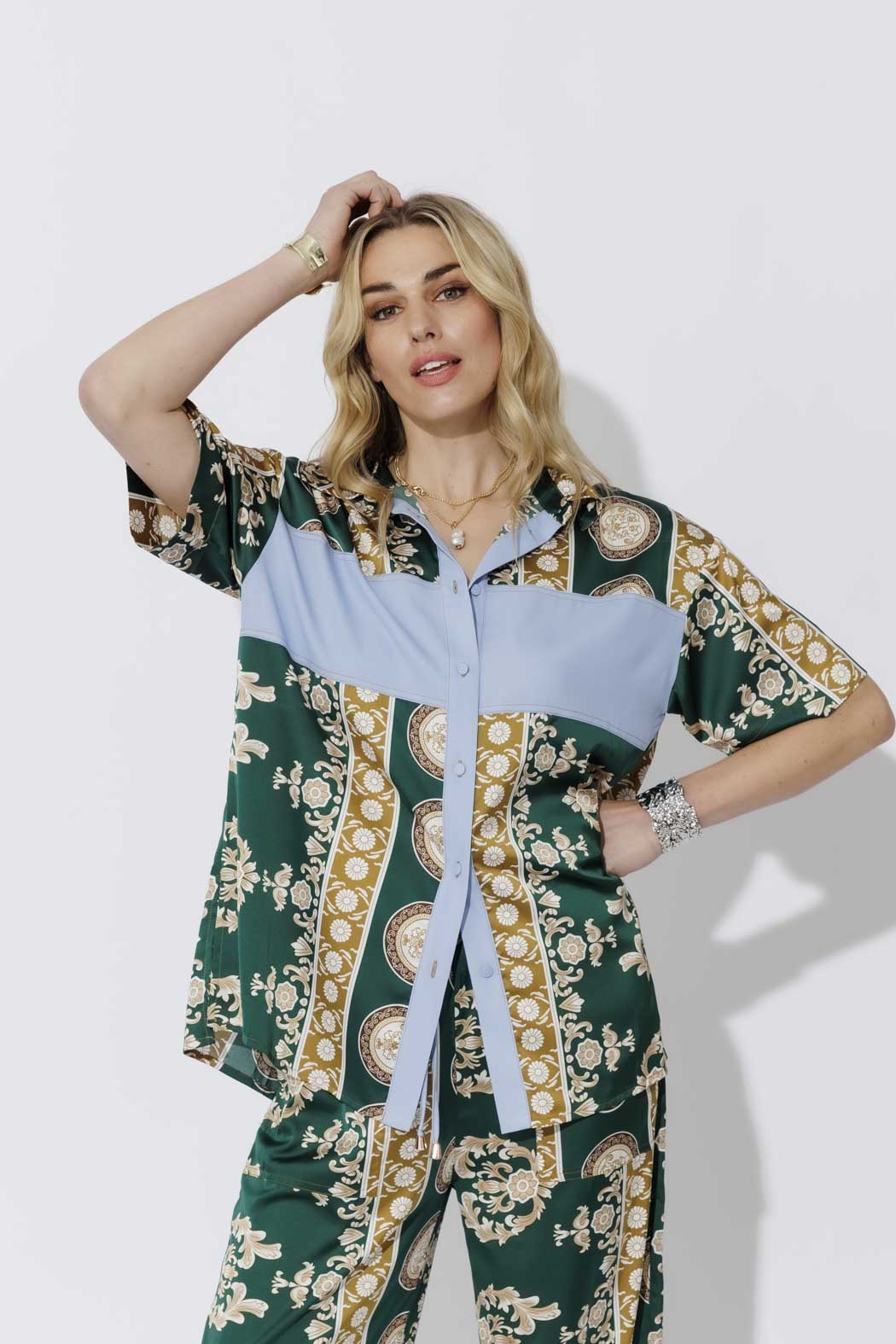 Green Contrast Shirt