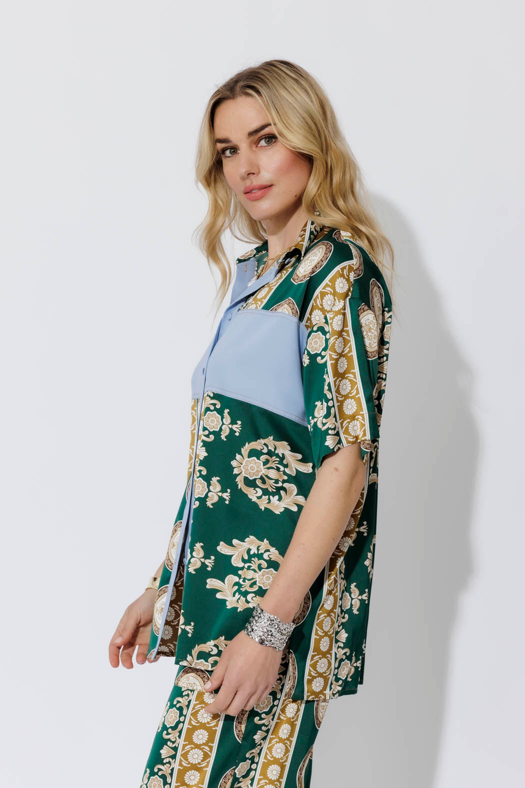 Green Contrast Shirt