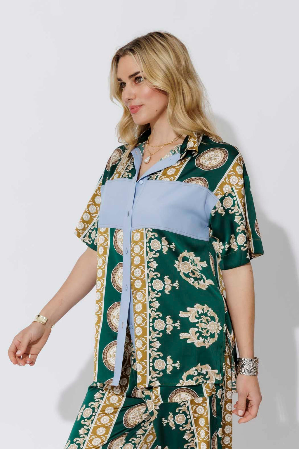 Green Contrast Shirt