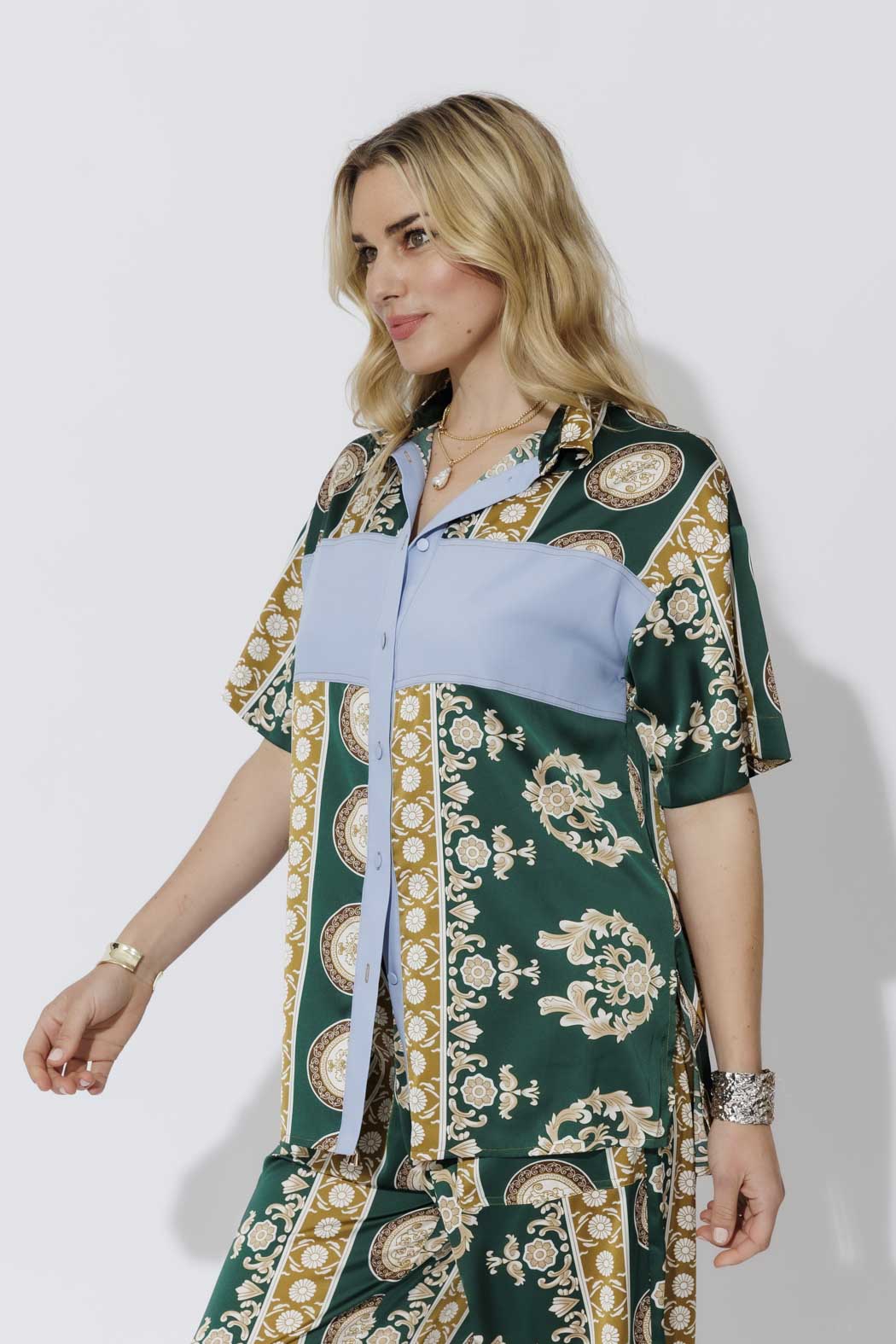 Green Contrast Shirt