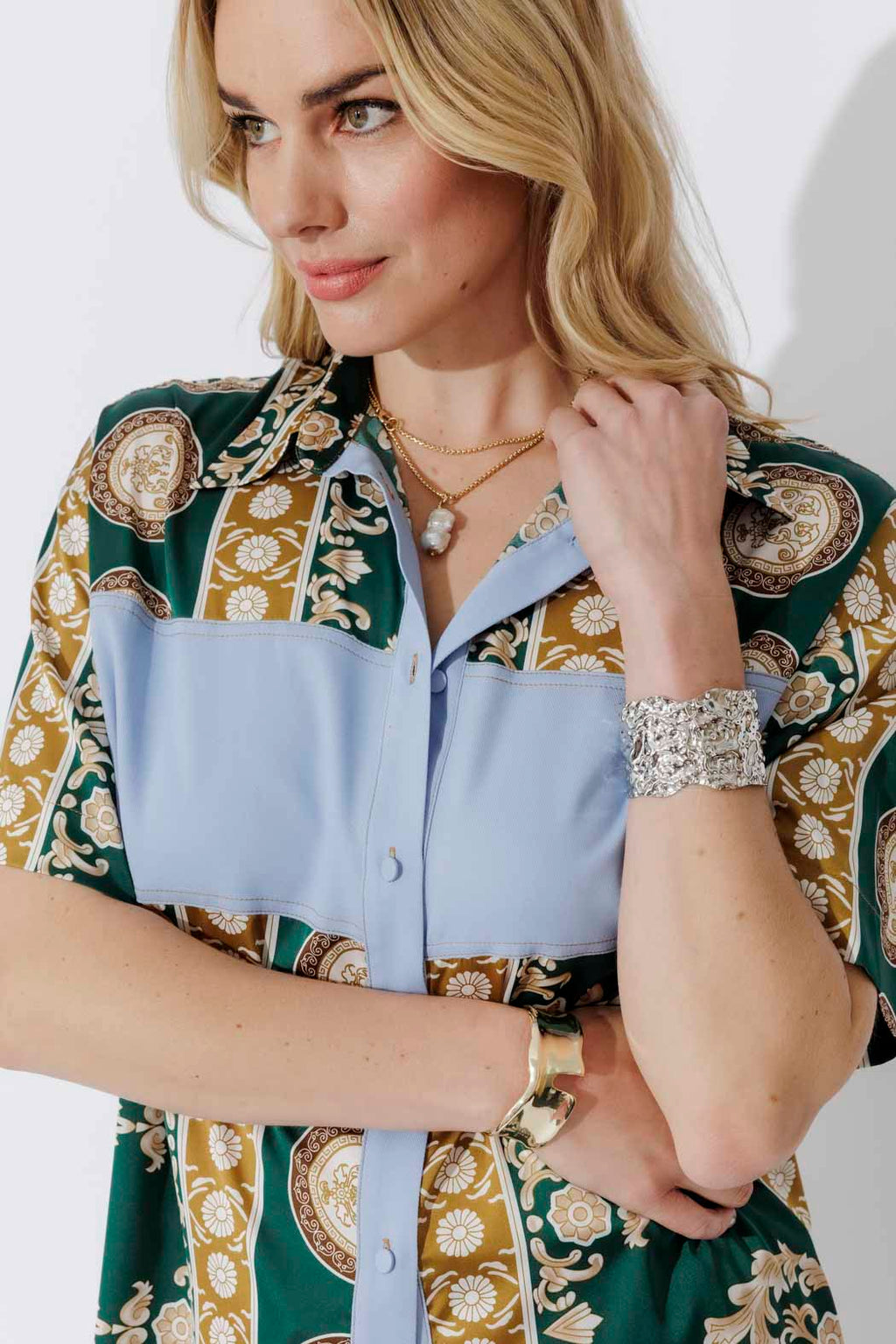 Green Contrast Shirt