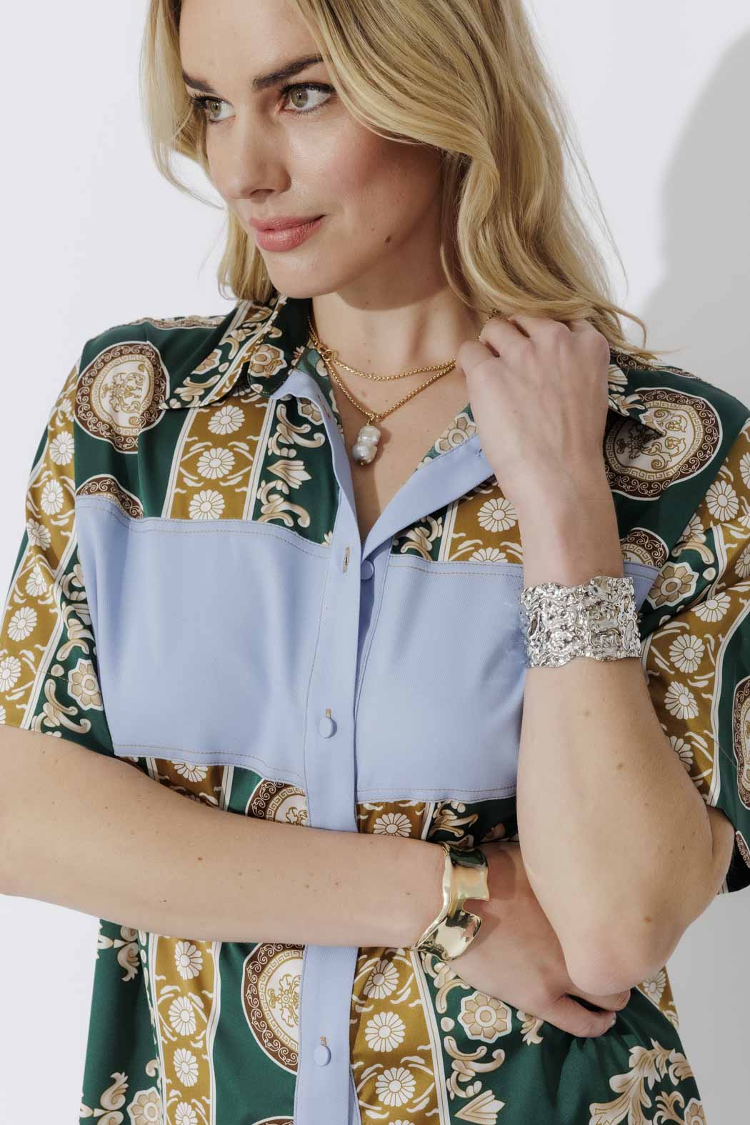 Green Contrast Shirt