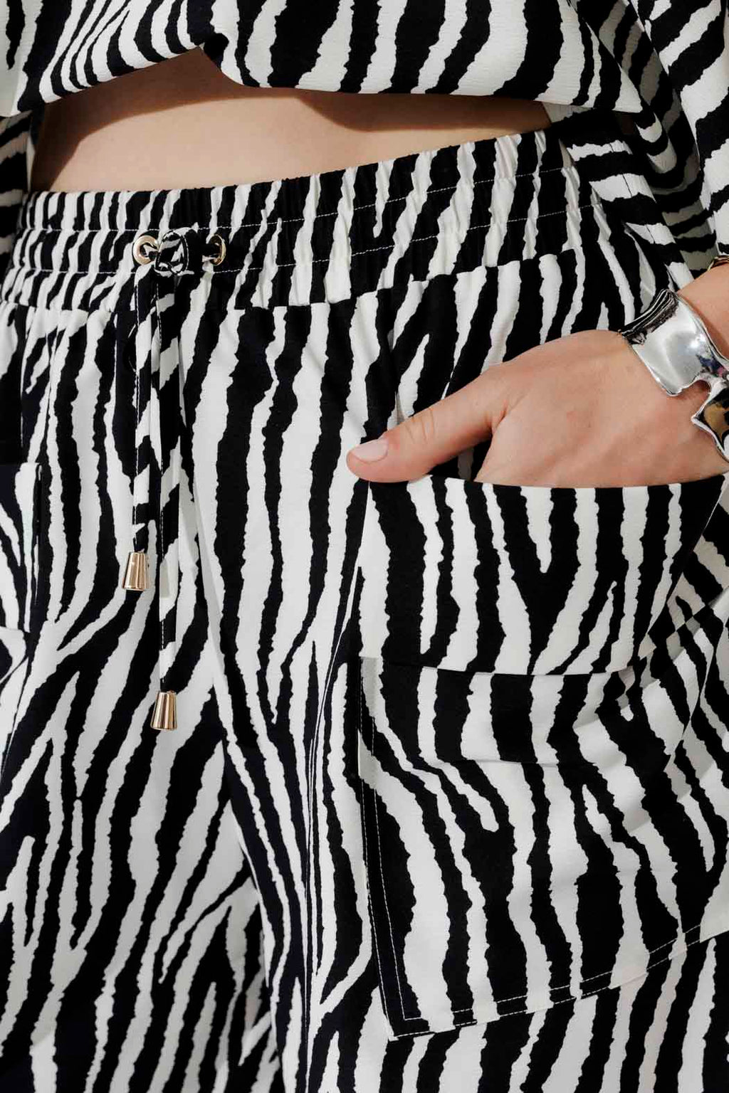 Black/White Cargo Shorts