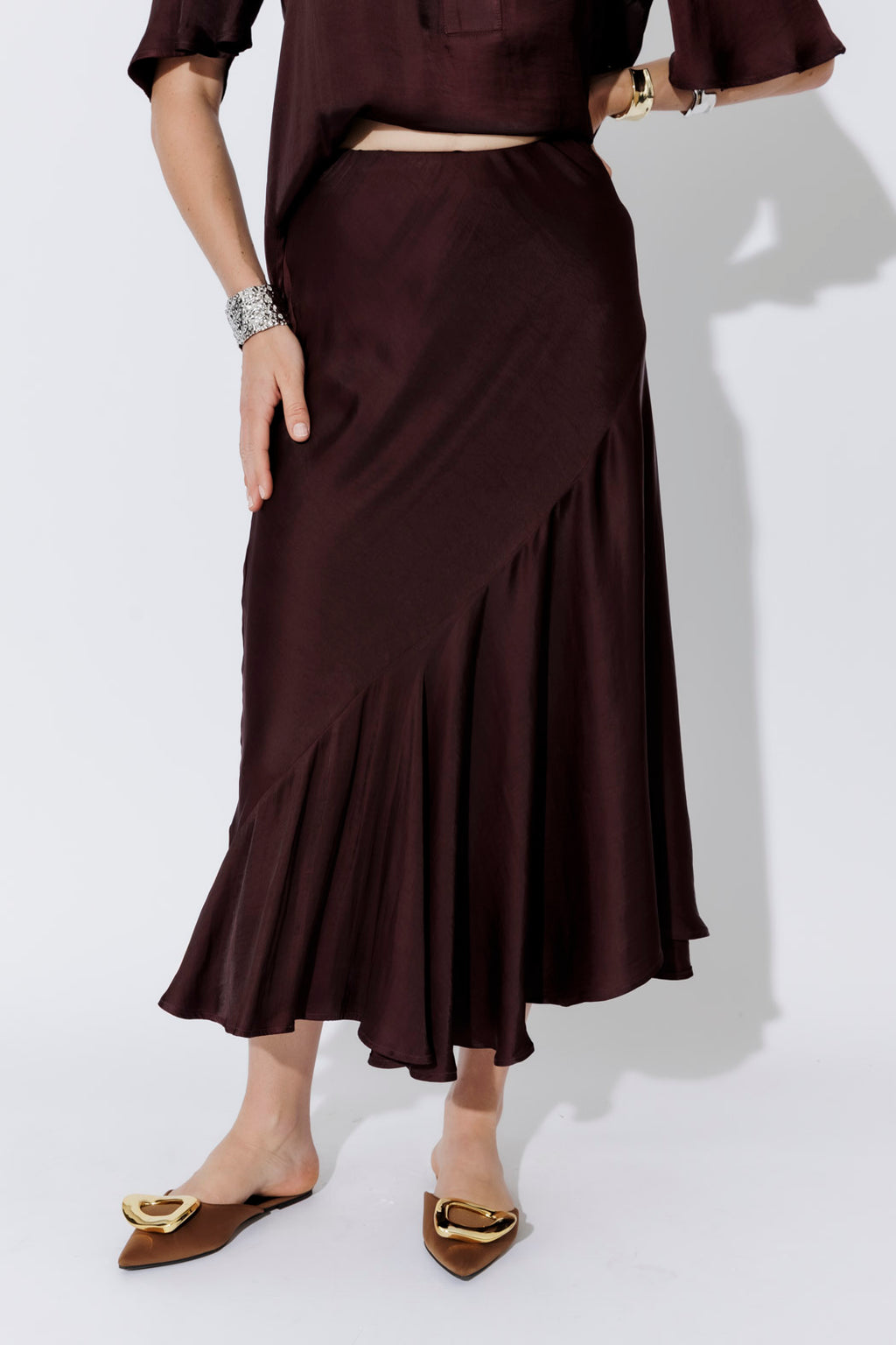 Chocolate Glow Flounce Skirt