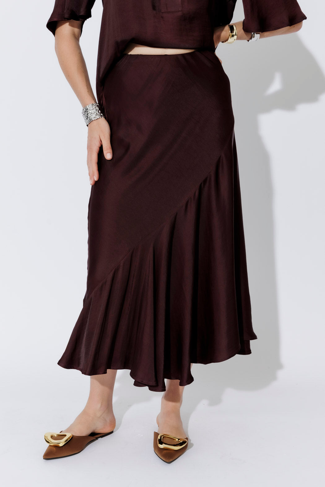 Chocolate Glow Flounce Skirt