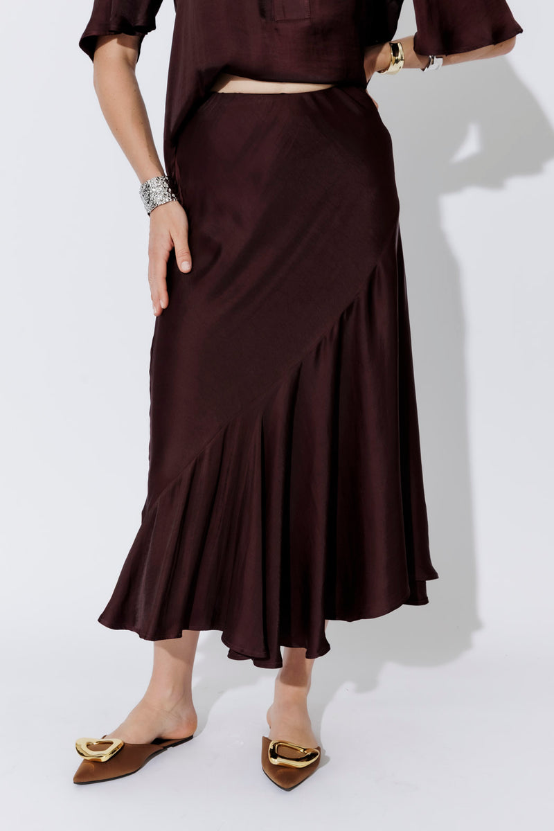 Chocolate Glow Flounce Skirt