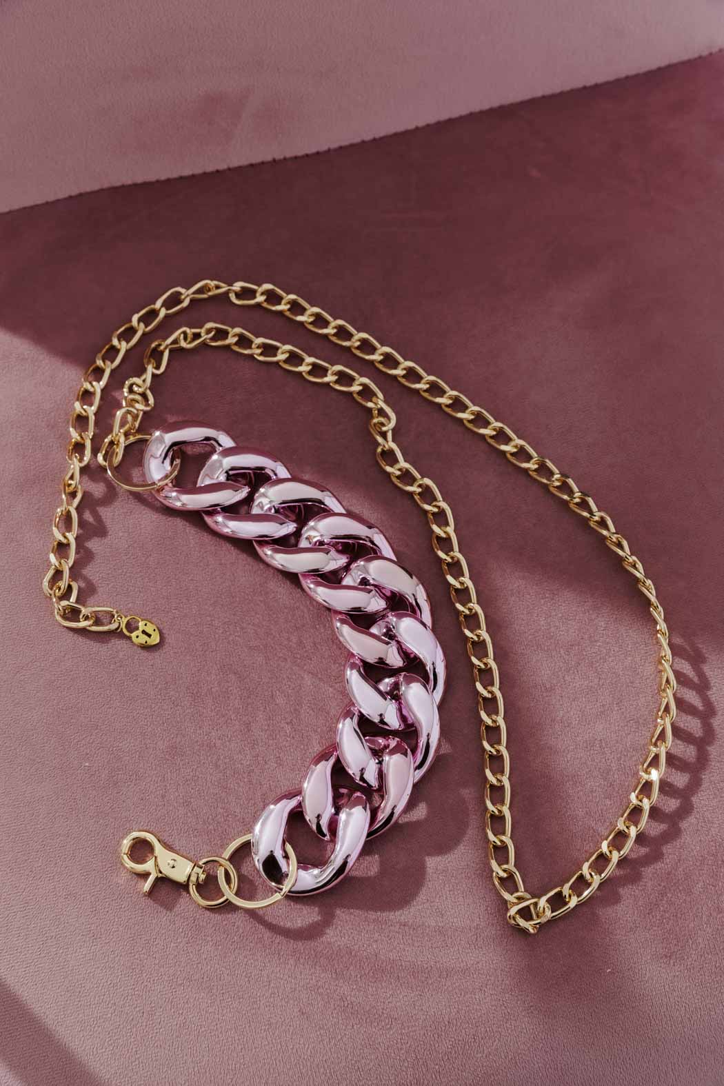 Pink Resin Chain Belt
