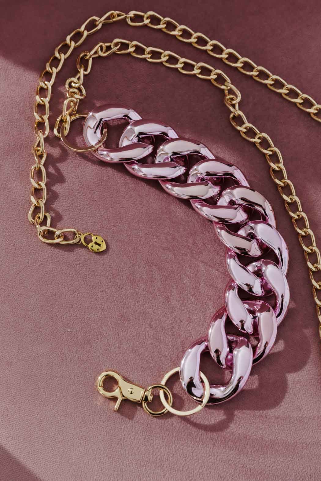 Pink Resin Chain Belt