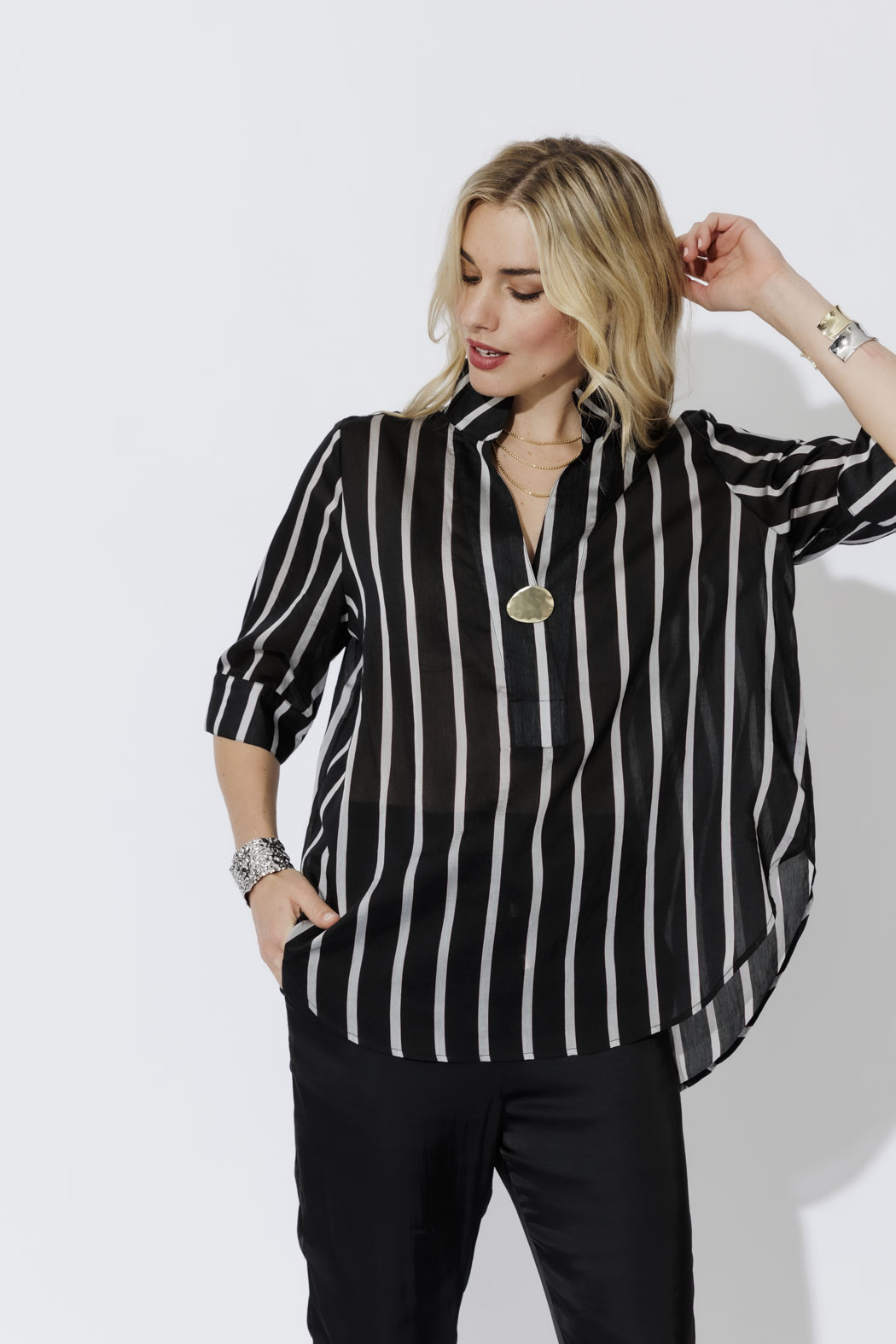 Black/Grey Oversized Blogger Shirt