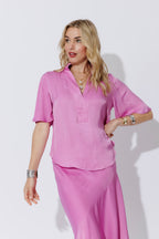 Cool Pink Milan Fluted Blogger Shirt